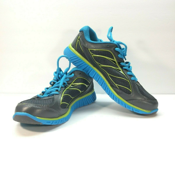 FILA Hyper Split Coolmax Lightweight Womens Running Shoe Grey Lime Blue 9.5 - Picture 1 of 8